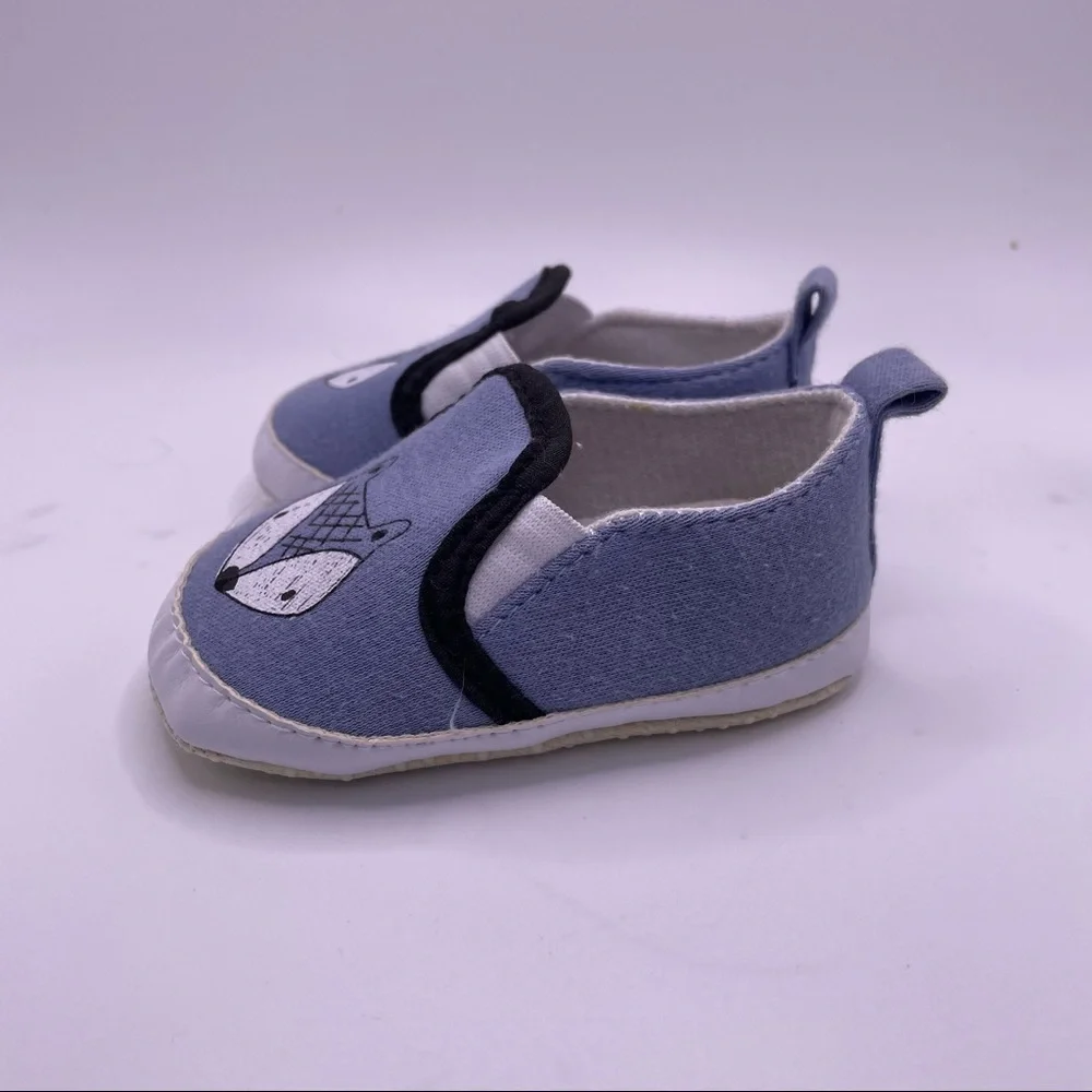 Chick Pea 6-9 Month Blue Fox Slip-On Soft Bottom Baby Shoes